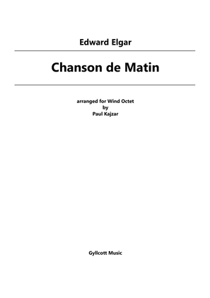 Chanson de Matin (Wind Octet)