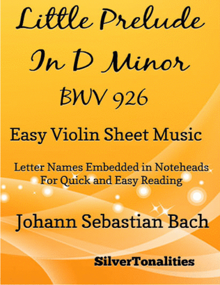 Book cover for Littlest Prelude in D Minor BWV 926 Easy Violin Sheet Music