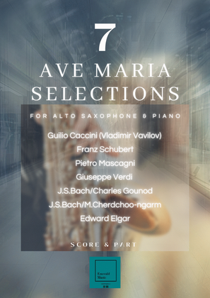 Book cover for 7 Ave Maria Collections for Alto Saxophone & Piano