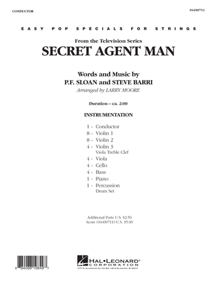 Book cover for Secret Agent Man - Full Score