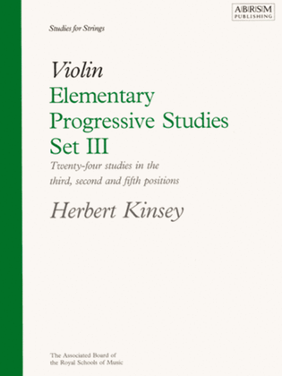 Book cover for Elementary Progressive Studies, Set III for Violin