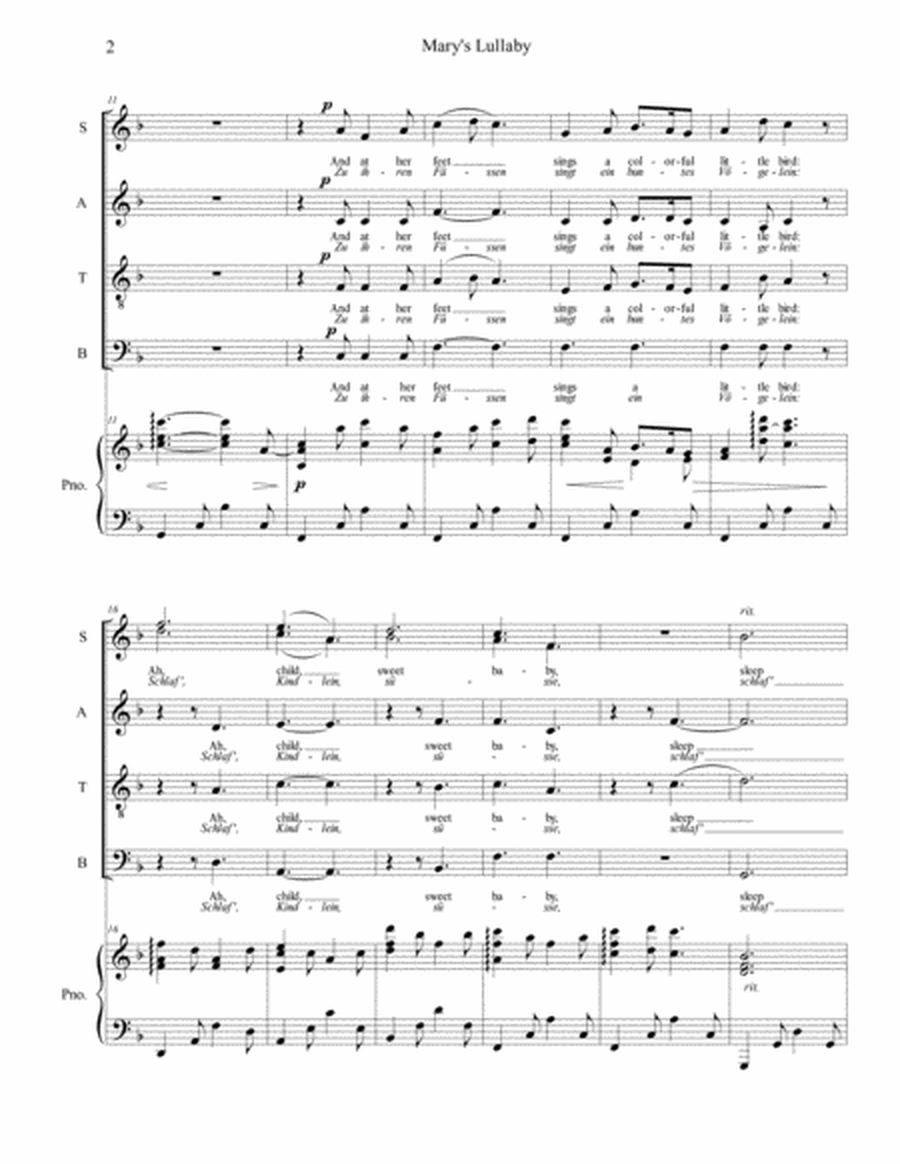 Mary's Lullaby (SATB) image number null