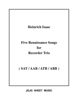 Book cover for Five Renaissance Songs for Recorder Trio
