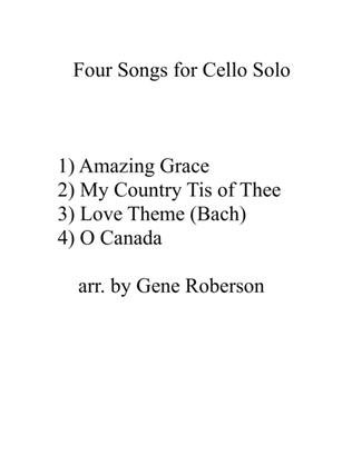 Book cover for Four Songs for Cello Solo Easy