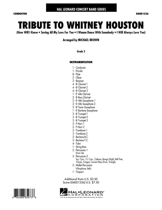 Tribute To Whitney Houston - Conductor Score (Full Score)