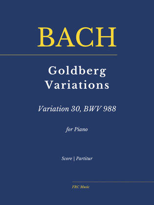 Book cover for J.S. Bach: Goldberg Variations, BWV 988: Var. 30 (as played by Víkingur Ólafsson) for Piano