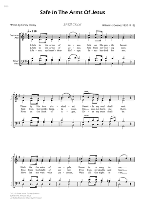 Safe In The Arms Of Jesus - SATB Choir