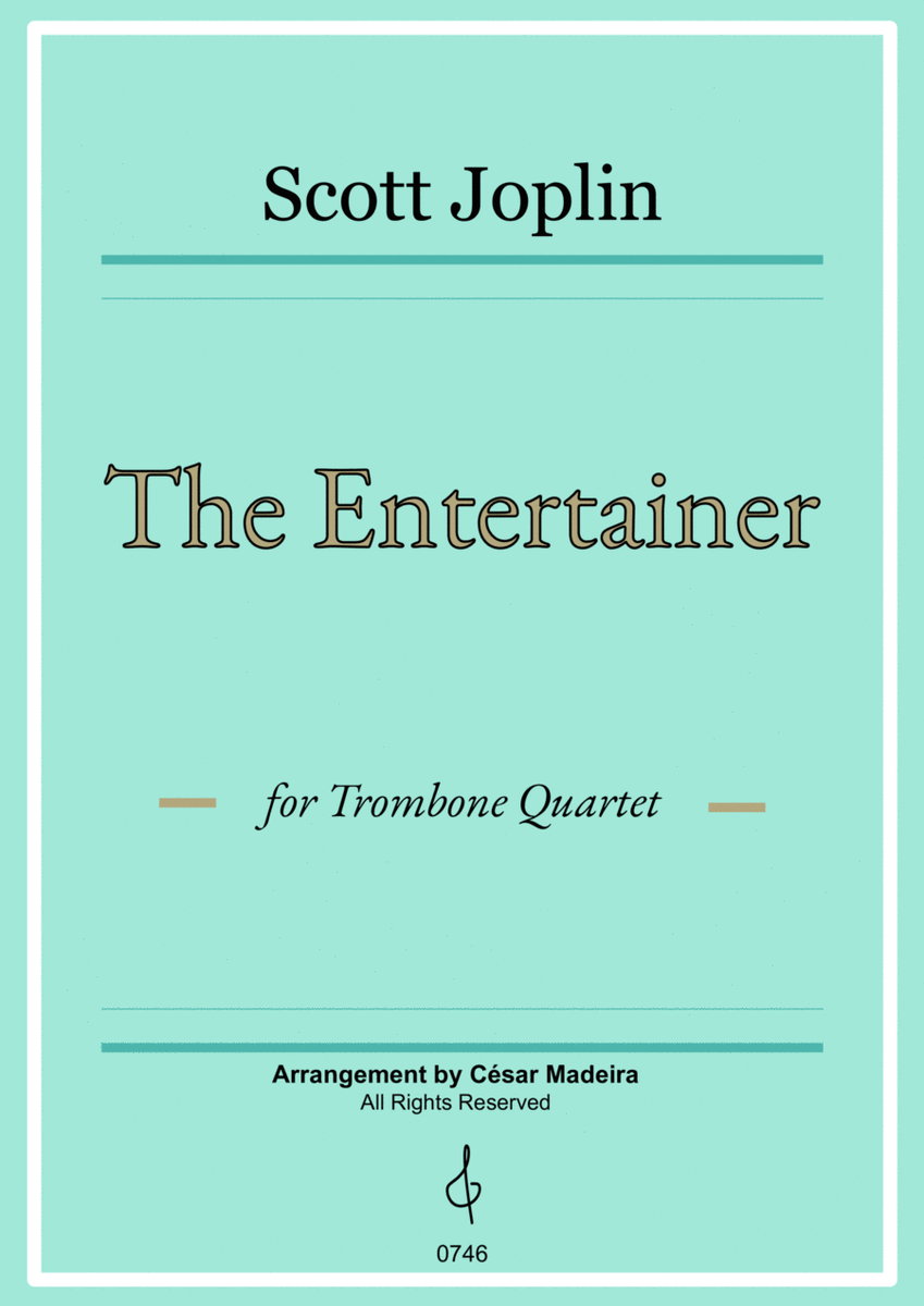 The Entertainer by Joplin - Trombone Quartet (Full Score and Parts) image number null