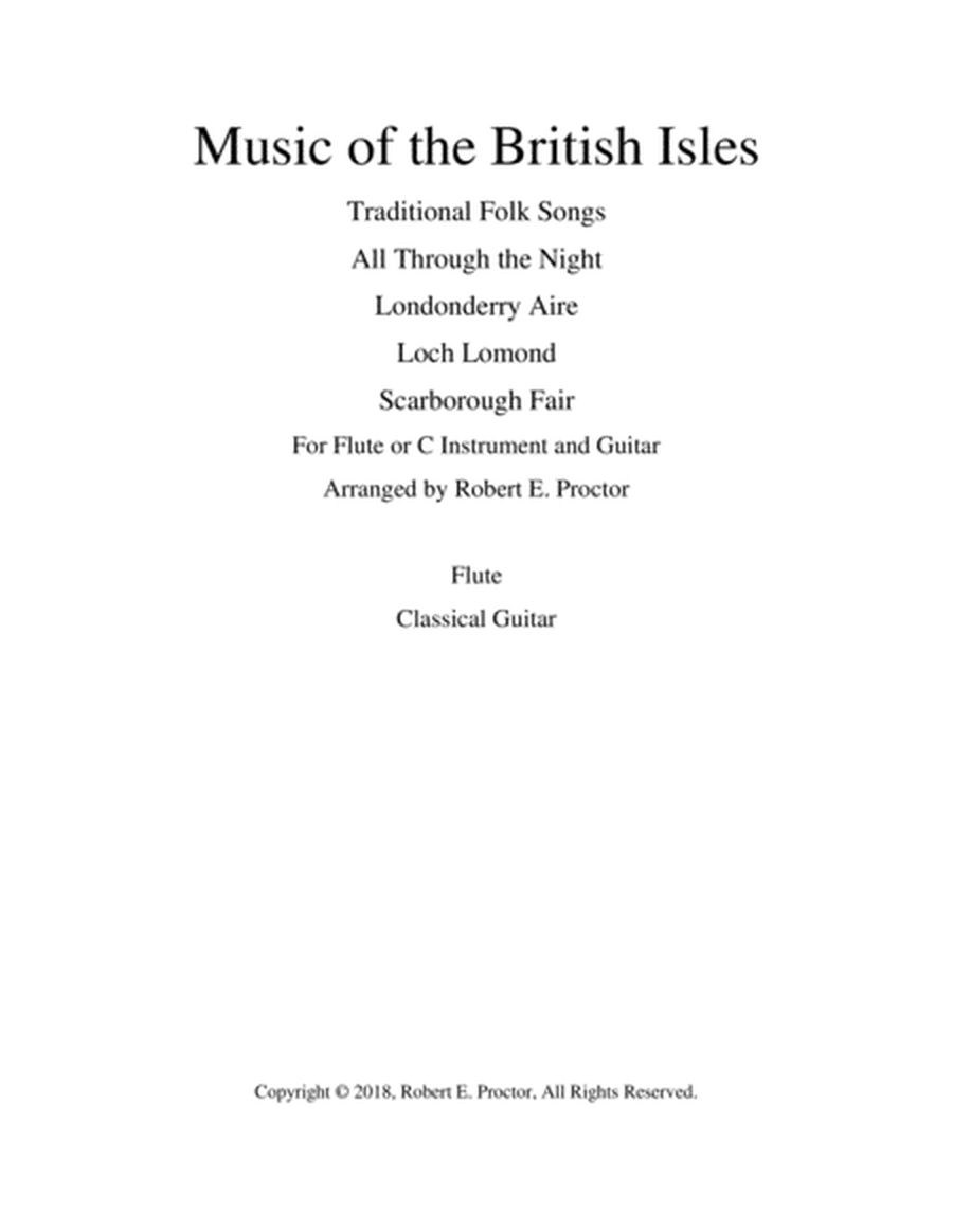 Music of the British Isles for Flute or C Instrument and Guitar