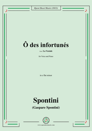 Book cover for Spontini-Ô des infortunés,from La Vestale,in e flat minor