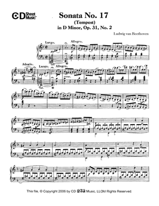 Sonata No. 17 In D Minor (tempest), Op. 31, No. 2