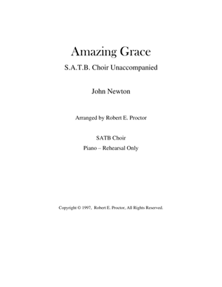 Book cover for Amazing Grace for SATB Choir unaccompanied