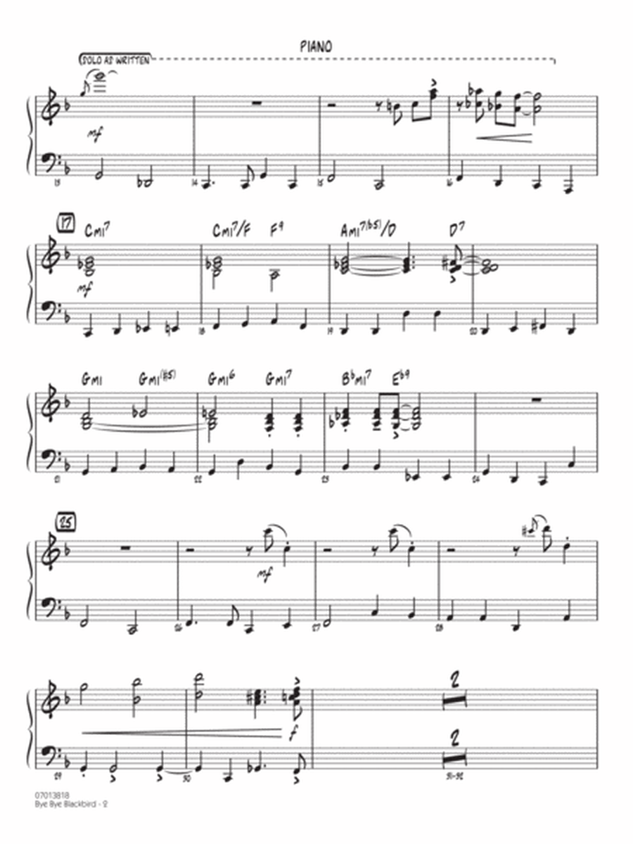 Bye Bye Blackbird (arr. Paul Murtha) - Piano