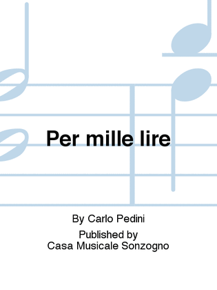 Book cover for Per mille lire