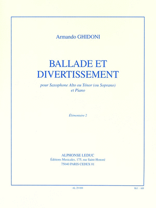 Ballade & Entertainment (alto Saxophone And Piano)