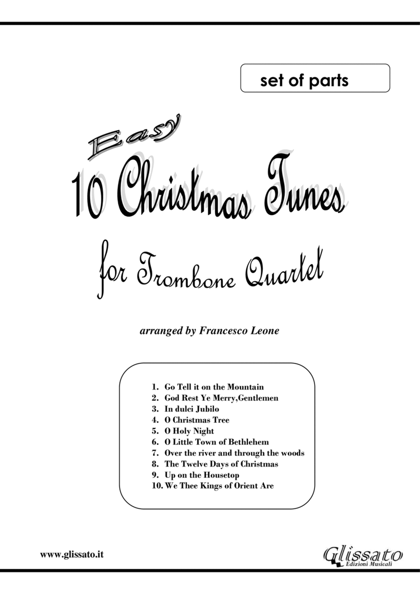 10 Easy Christmas Tunes - Trombone/Euphonium Quartet (set of parts) image number null