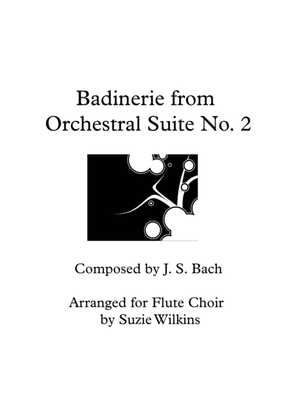 Book cover for Badinerie from Bach's Orchestral Suite No. 2 for Flute Choir or Flute Quintet