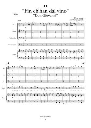 "Fin ch’han dal vino" - "Don Giovanni" (Mozart) - Arr. for flute, violin, cello, piano and vocals
