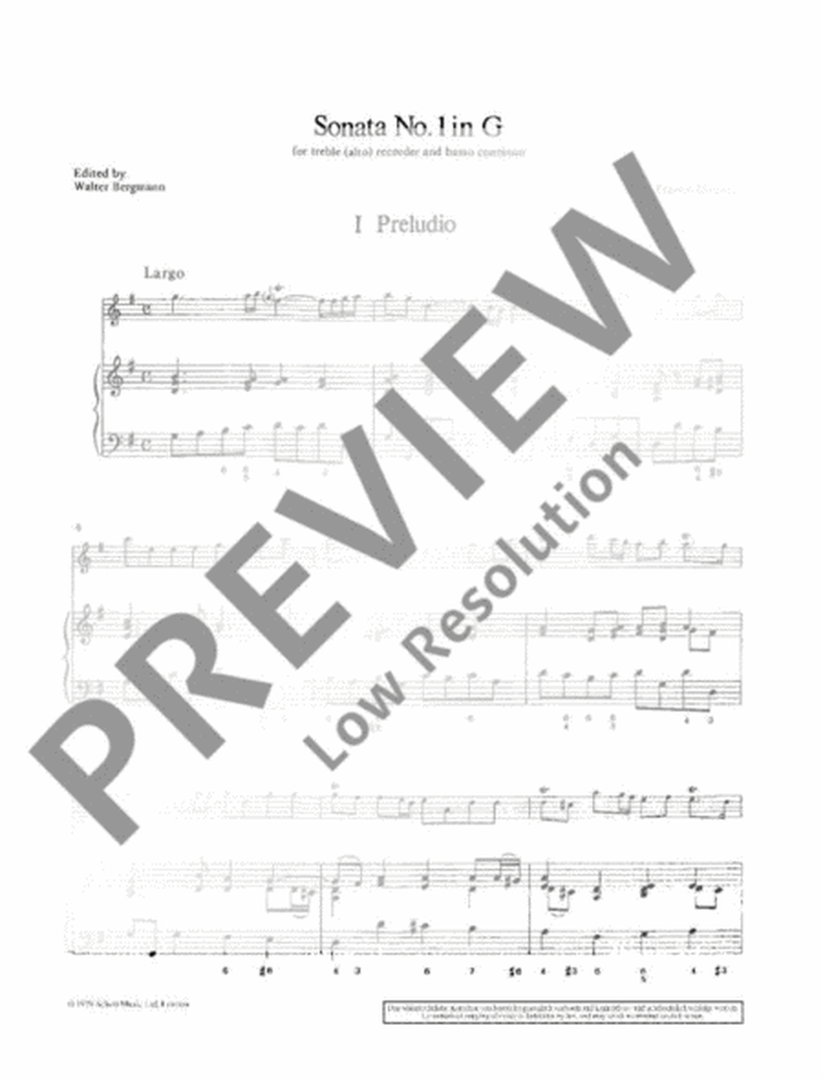Sonata by Charles Dieupart Alto Recorder - Digital Sheet Music