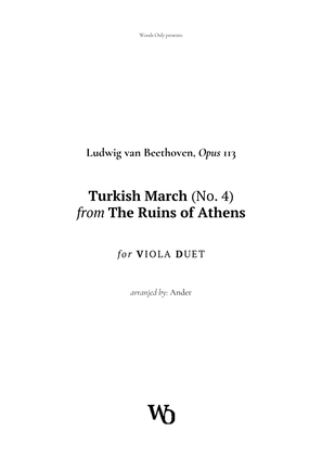 Book cover for Turkish March by Beethoven for Viola Duet