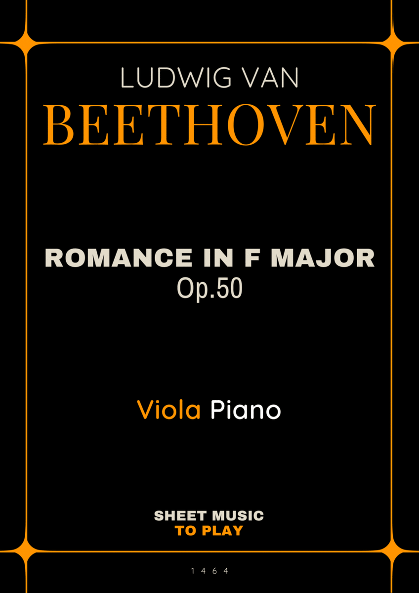 Romance in F Major, Op.50 - Viola and Piano (Full Score and Parts) image number null