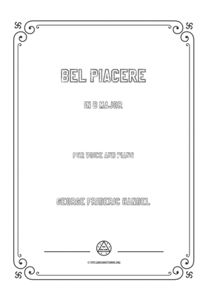 Book cover for Handel-Bel piacere in B Major,for Voice and Piano