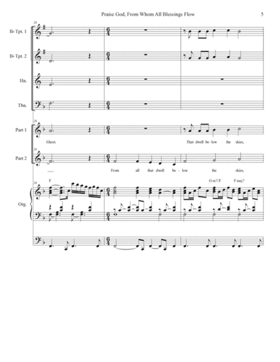 Praise God, From Whom All Blessings Flow (2-part choir) (Full Score) - Score Only image number null