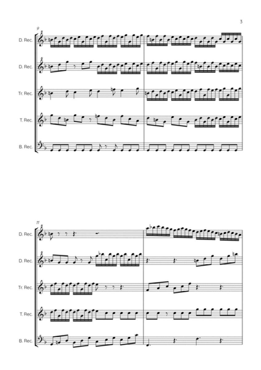 Brandenburg Concerto No.3, 2nd & 3rd movements - recorder quintet image number null