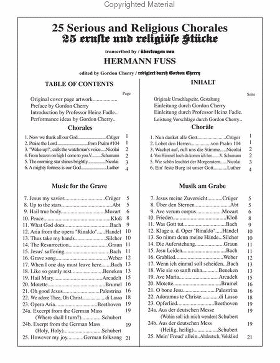 25 Serious & Religious Chorales