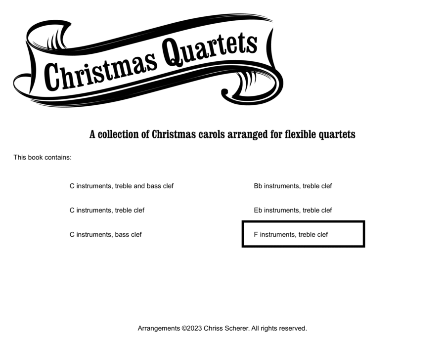 Christmas Flex Quartets - F Instruments treble clef