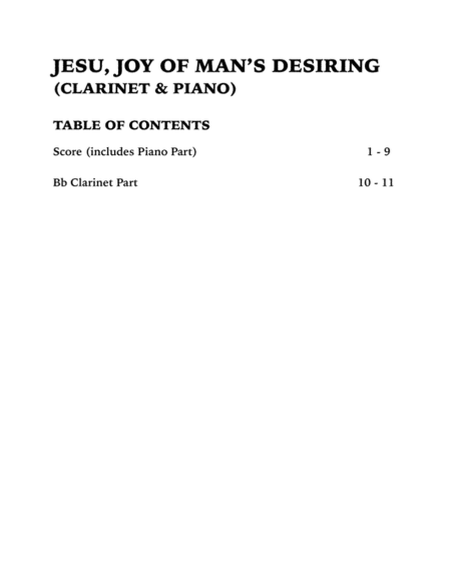 Jesu, Joy of Man's Desiring (Clarinet and Piano) image number null