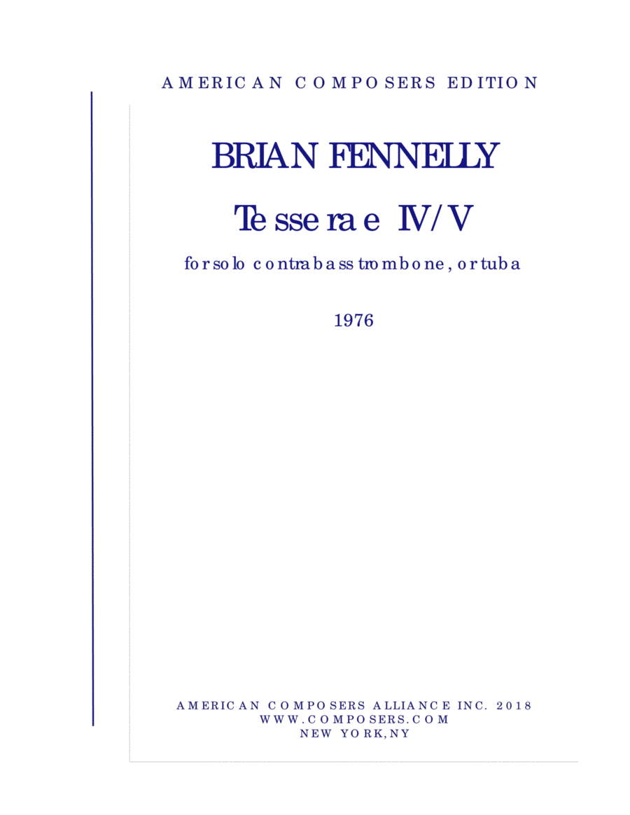 [Fennelly] Tesserae IV/V