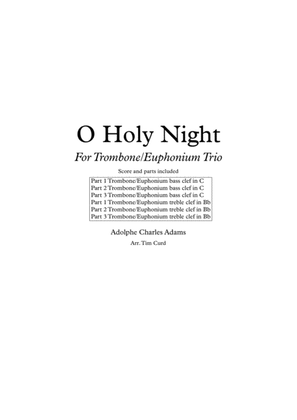 Book cover for O Holy Night. Trombone/Euphonium Trio. (bass clef in C and treble clef in Bb)
