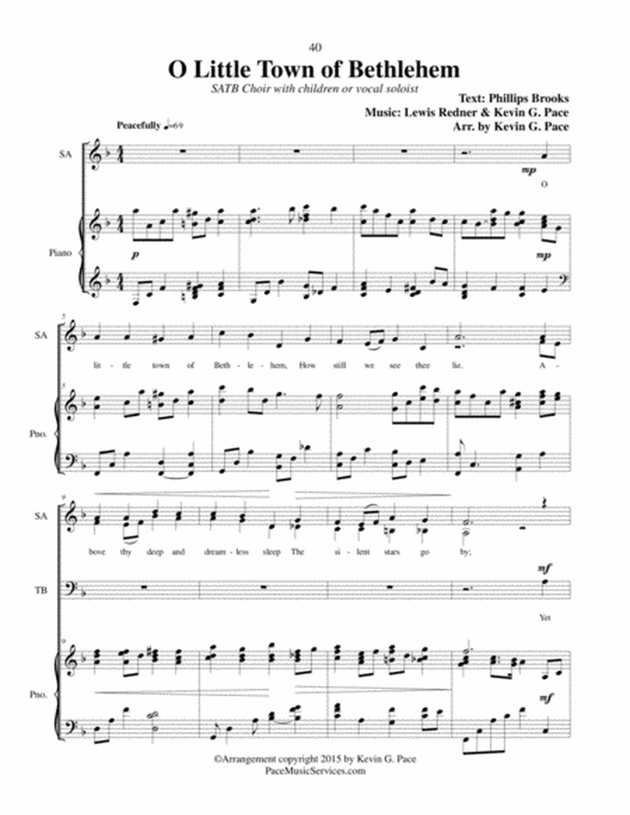 O Little Town of Bethlehem - SATB choir with soloist image number null