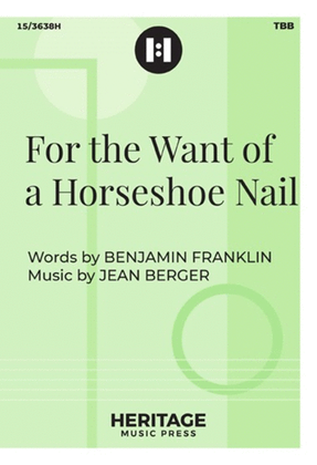 Book cover for For the Want of a Horseshoe Nail