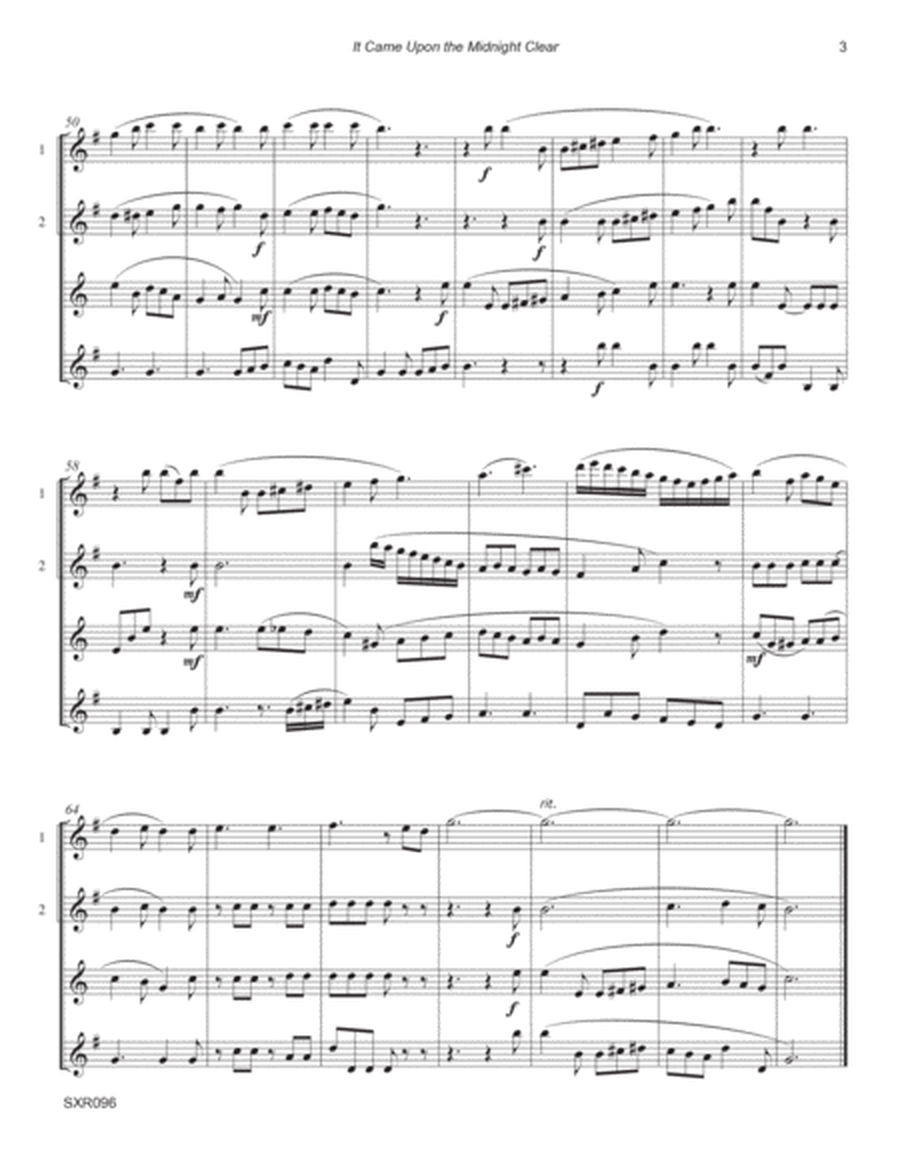 IT CAME UPON THE MIDNIGHT CLEAR - Saxophone Quartet (SATB or AATB) unaccompanied. image number null