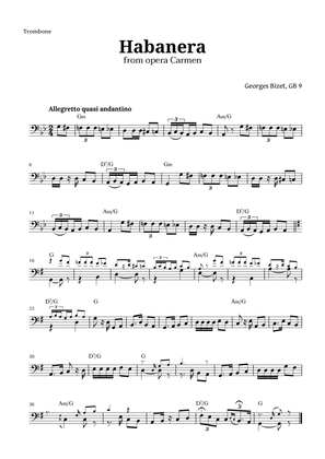 Habanera from Carmen by Bizet for Trombone with Chords