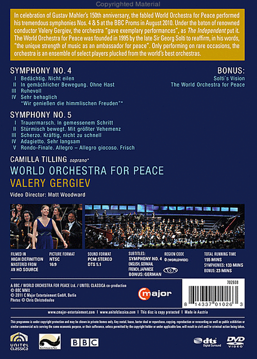 Mahler Symphonies Nos. 4 & 5 A