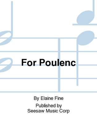 Book cover for For Poulenc