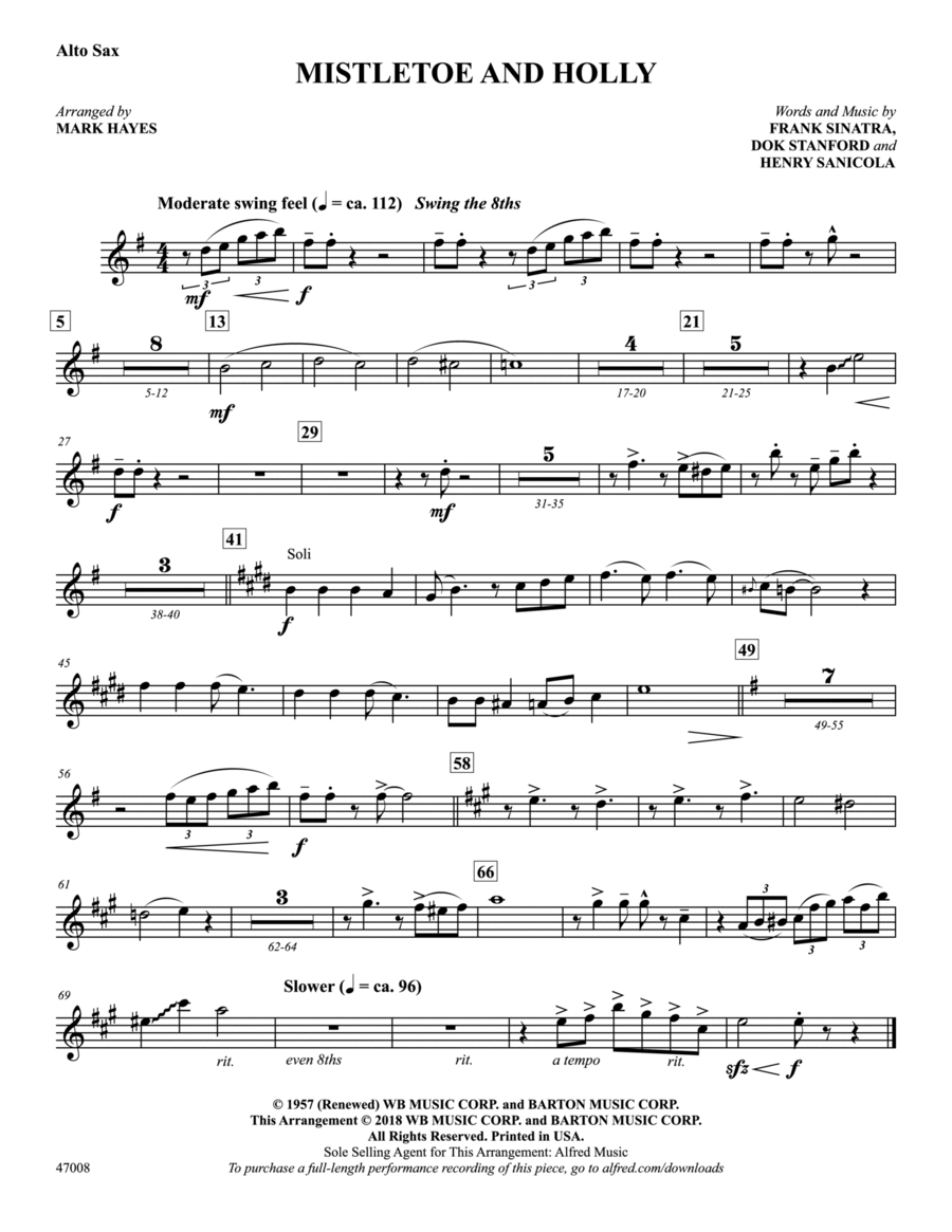 Mistletoe and Holly: E-flat Alto Saxophone