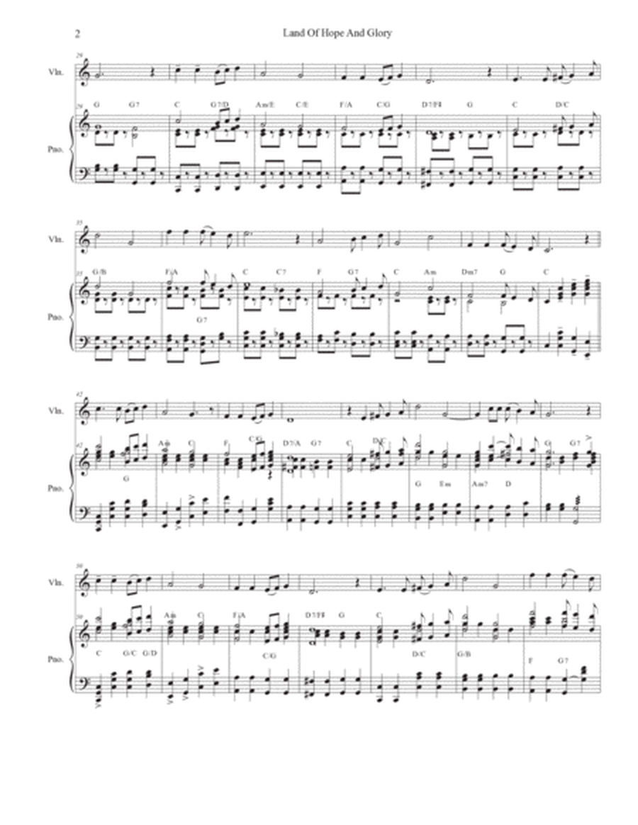 Land Of Hope And Glory (Pomp and Circumstance) (Violin solo and Piano) image number null