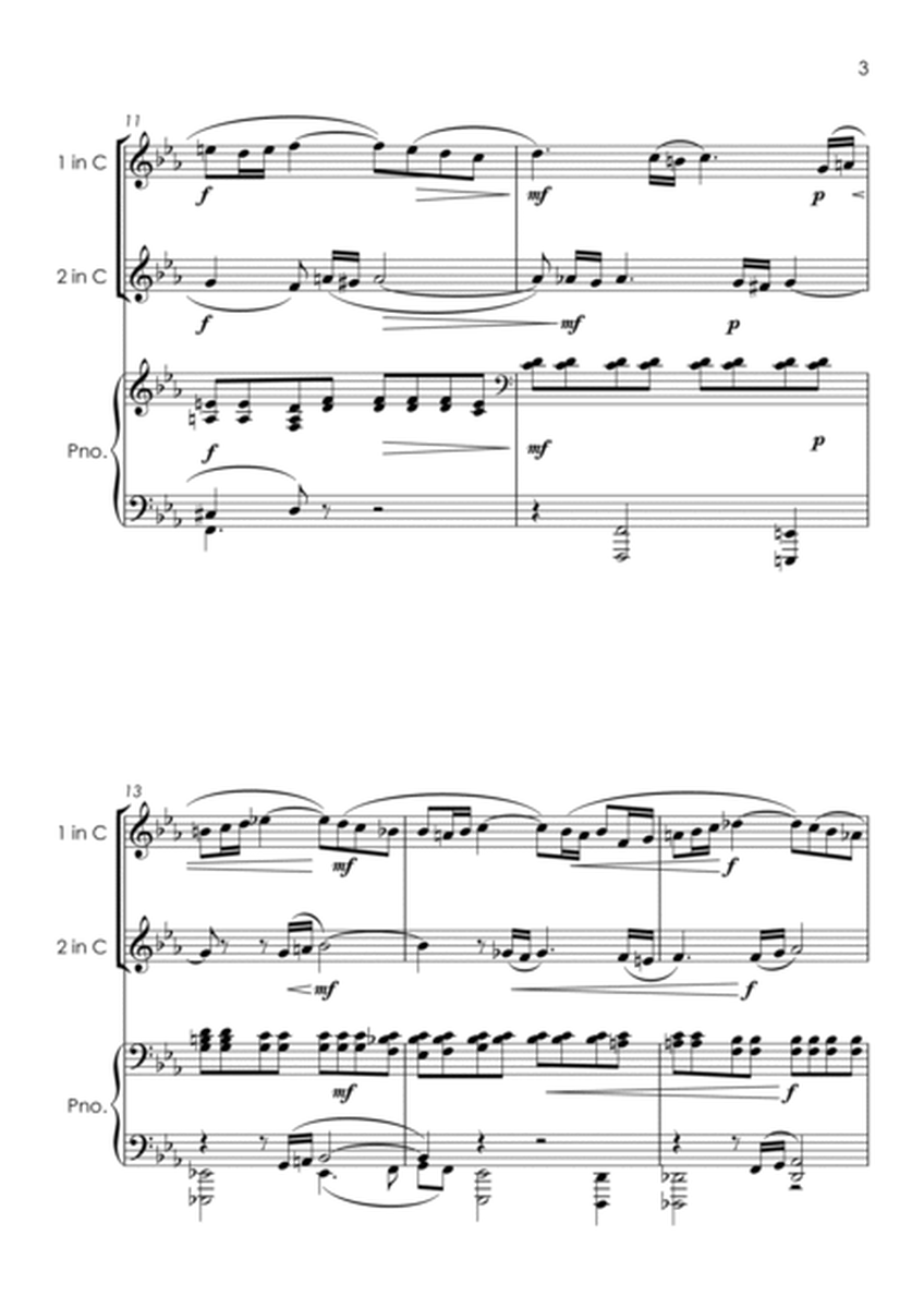 Vocalise (Rachmaninoff) - clarinet duet and piano with FREE BACKING TRACK image number null