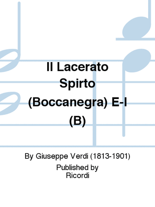 Book cover for Il Lacerato Spirto (Boccanegra) E-I (B)