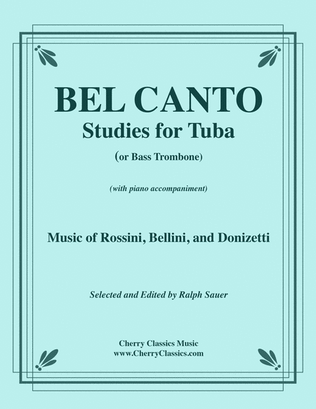 Book cover for Bel Canto Studies for Tuba or Bass Trombone with Piano