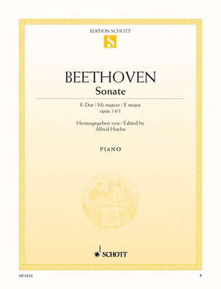 Book cover for Sonata E major, Op. 14/1