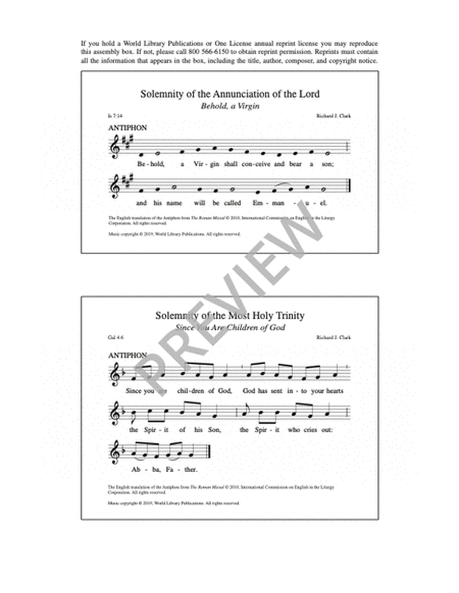 Communion Antiphons for Feasts and Solemnities - Volume 1 image number null