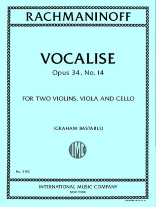 Book cover for Vocalise, Opus 34, No. 14