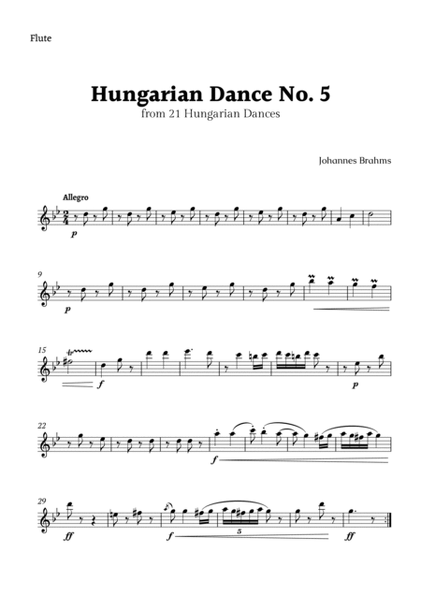 Hungarian Dance No. 5 by Brahms for Woodwinds Quartet image number null