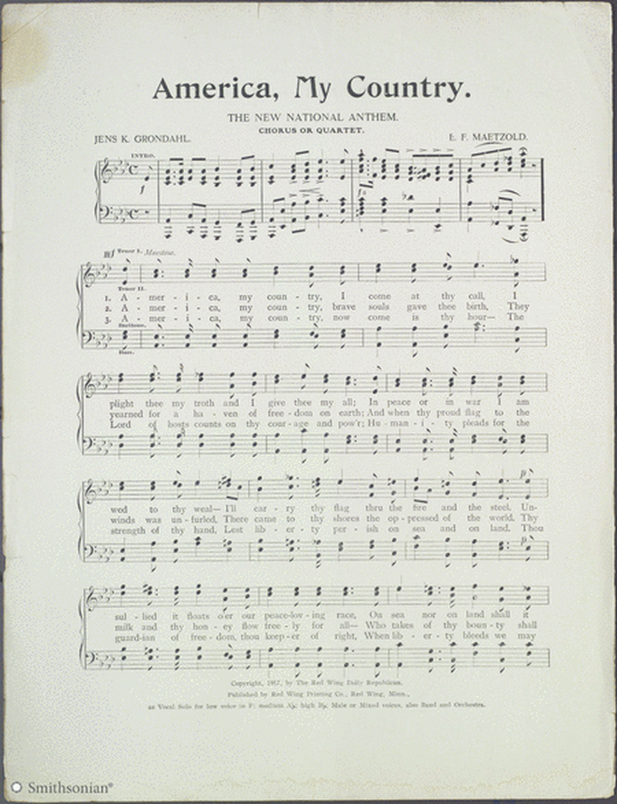 America, My Country (The New National Anthem) TTBB - Digital Sheet Music