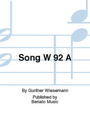 Book cover for Song W 92 A